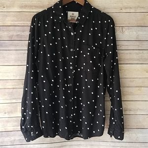NWT black polka dot Perfect Shirt